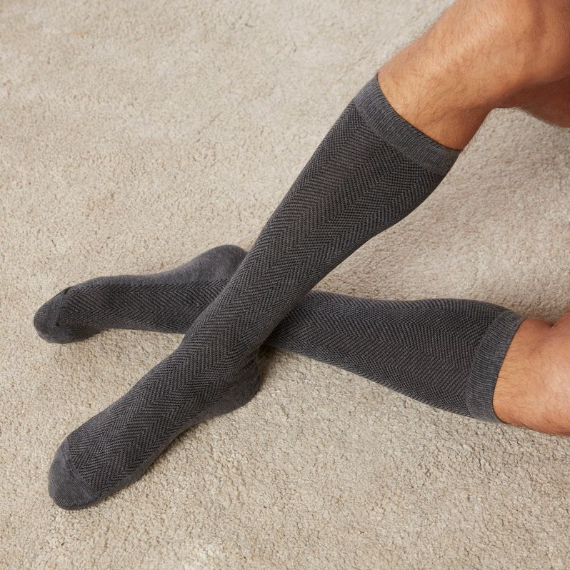 Men's long zigzag striped socks - Daily