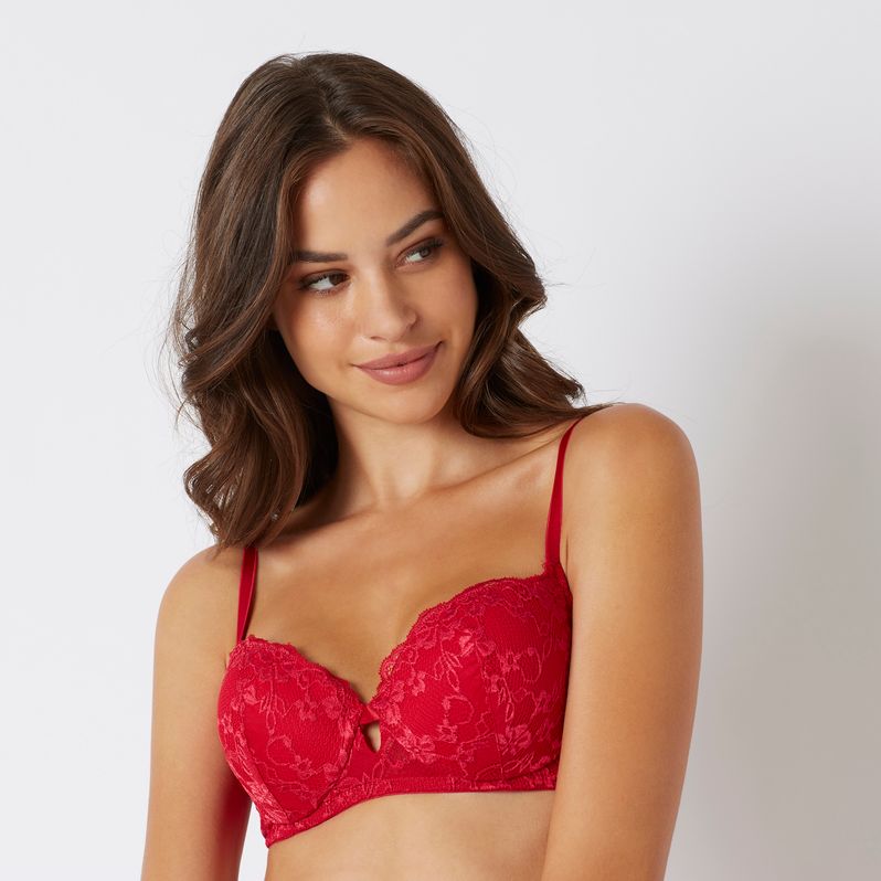 Padded balcony bra in different cup sizes - Primula color