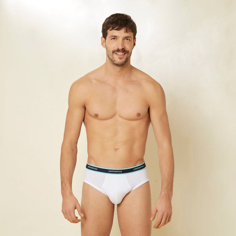 Slip tinta unita in jersey elasticizzato con elastico a contrasto New Fashion Color