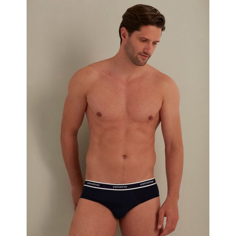 Slip tinta unita in jersey elasticizzato con elastico a contrasto New Fashion Color