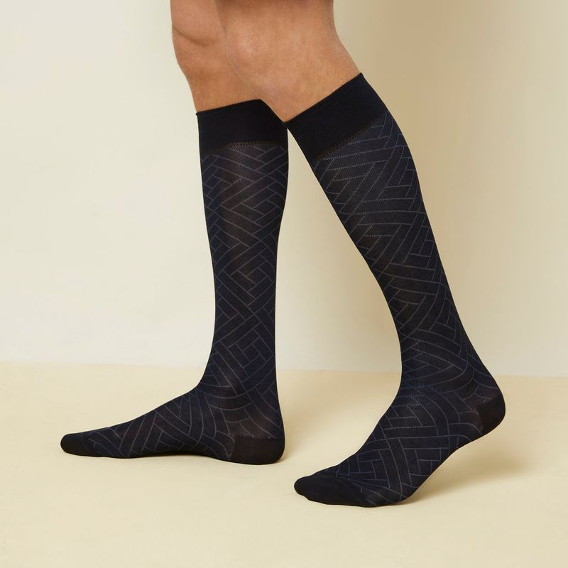 Calze lunghe uomo geometrie blu Daily Yamamay