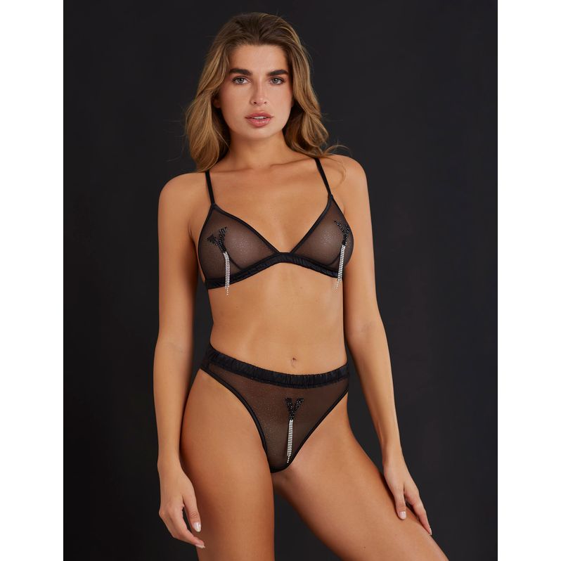Tanga ouverte Privé It Girl noir