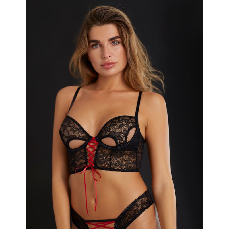 Bustier sfoderato con ganci posteriori in pizzo Privé - Fancy