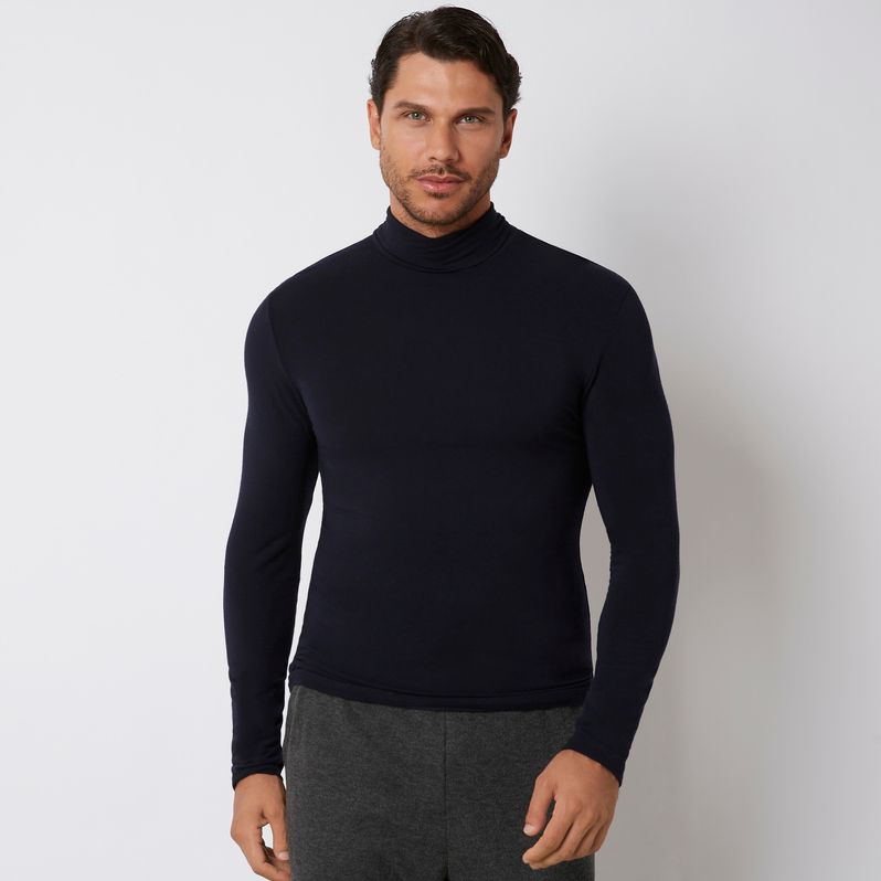 Jersey de Modal y Cashmere para hombre con cuello alto - Basic Cashmere