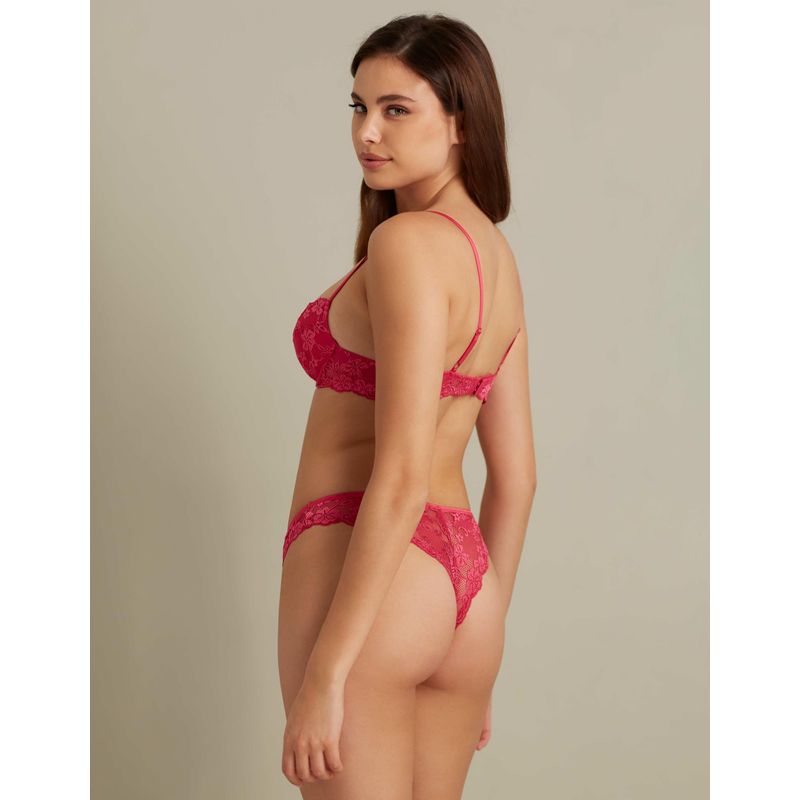 Buy Yamamay Lace Brazilian Brief In Fuchsia