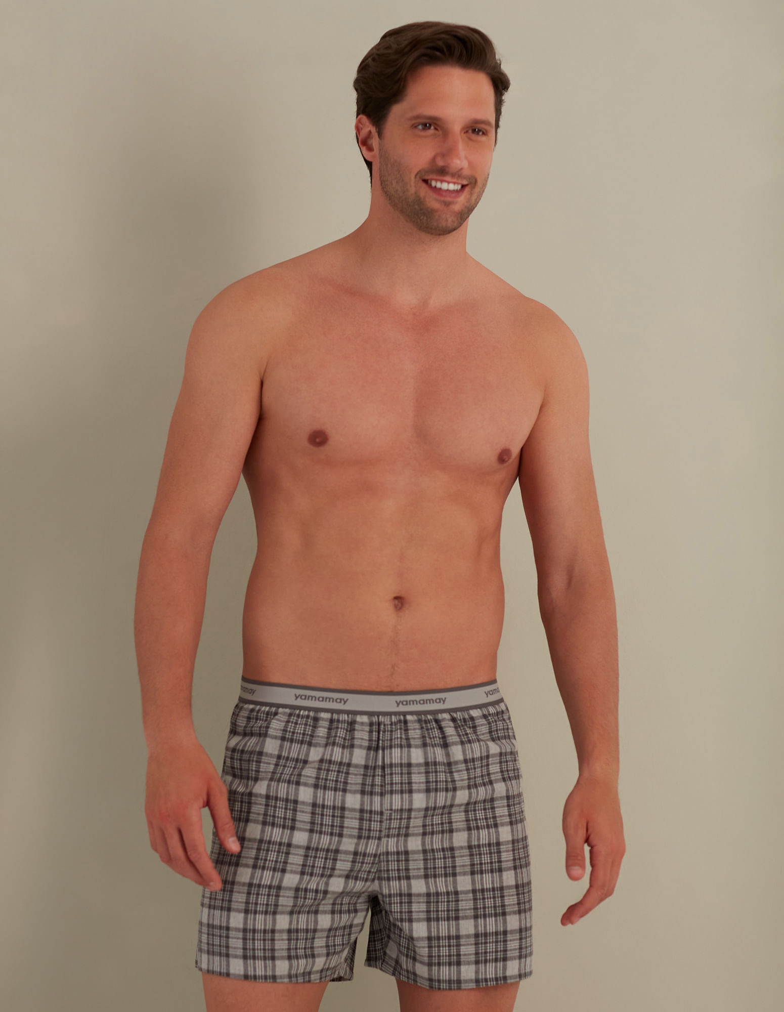 Everyday Cotton Stretch Boxer Short Herren-Grau,Mehrfarbig