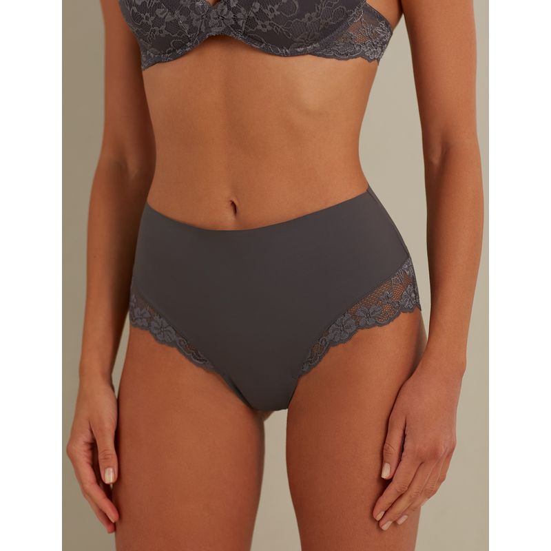 High-waisted briefs with dark gray lace Primula Color - Yamamay