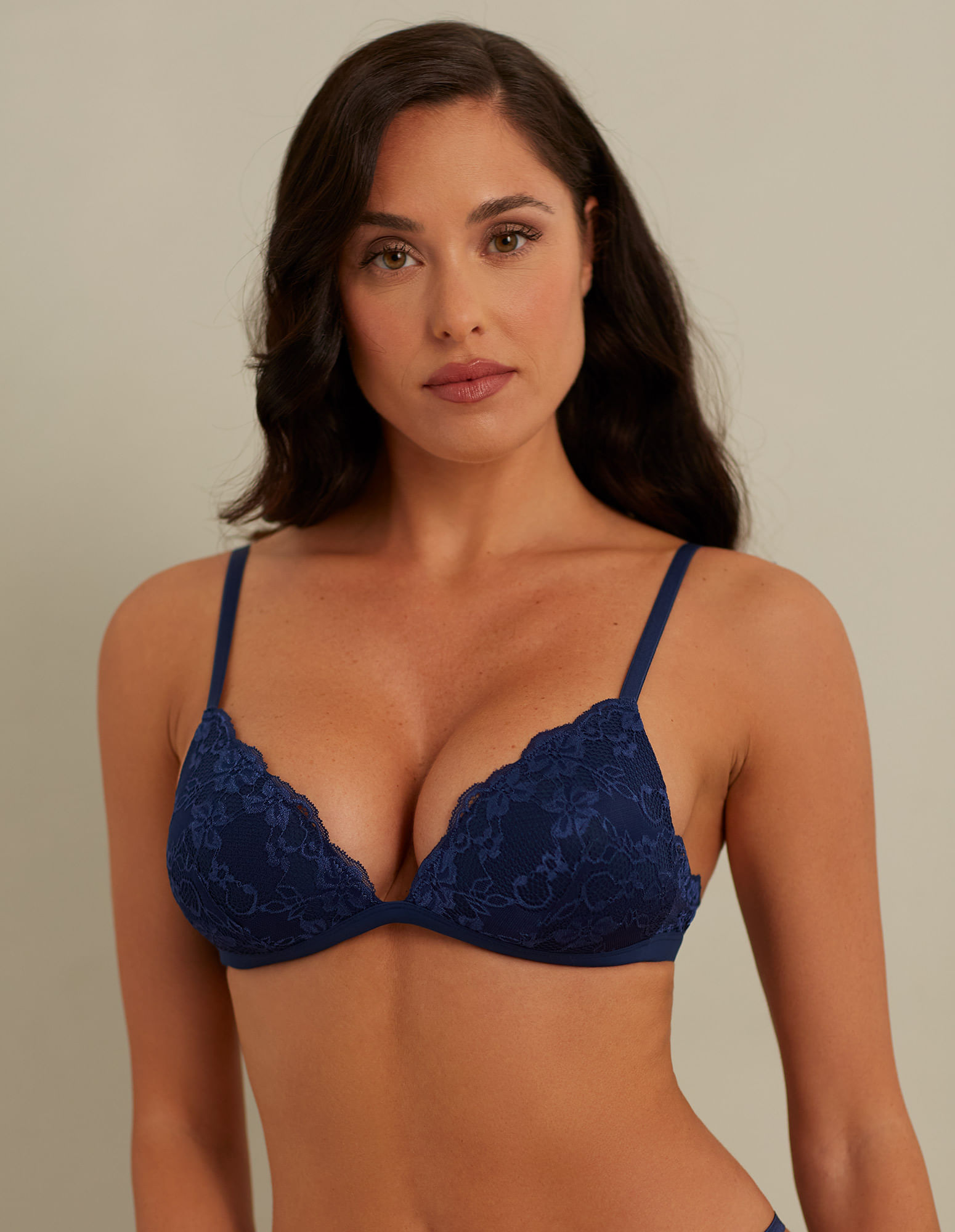 Push up triangle bra in dark blue lace Primula Color - Yamamay