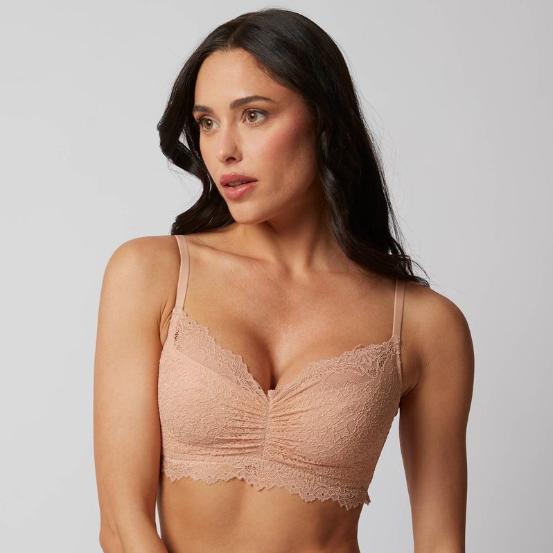 Lace bralette without wire differentiated cups - Orchidea