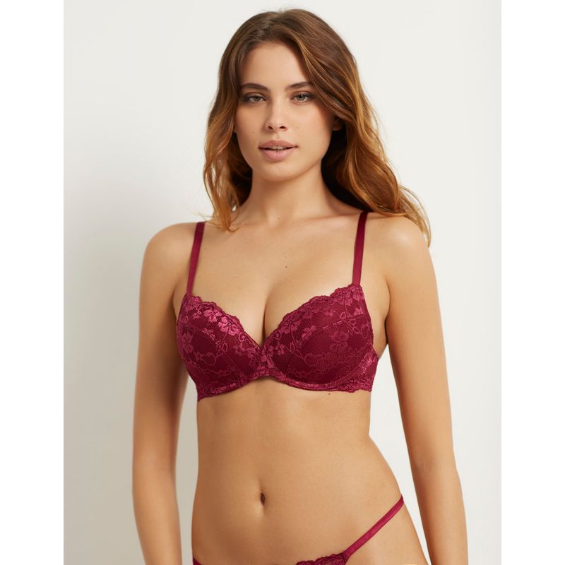 Yamamay UNVEIL - Reggiseno con ferretto - rosso floreale/rosso 