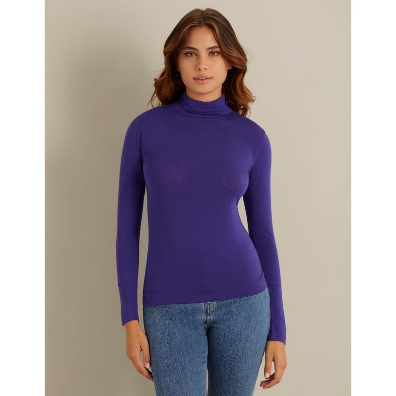 Turtleneck in jersey - Basic with Cashmere