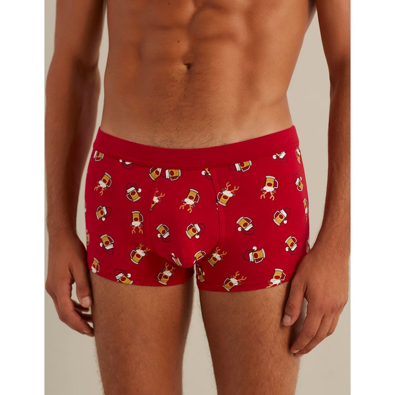 JHKKU Men's Red Cardinal and Christmas Lights Underwear Stretch