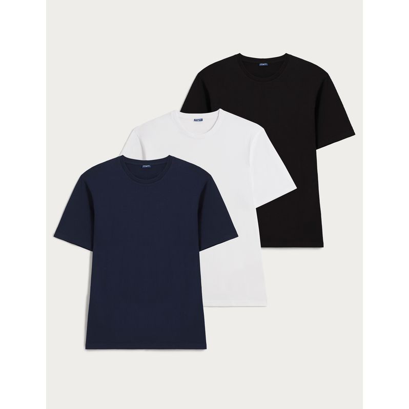 Multipack tre maglie girocollo a maniche corte in cotone Daily