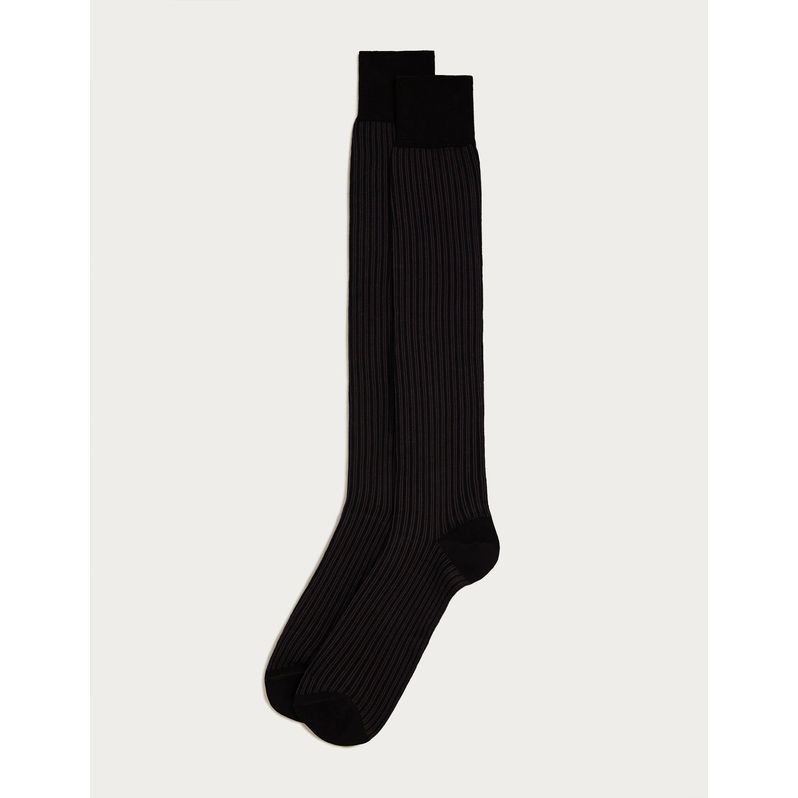 Lange Socken mit vertikalen Streifen geflochten - Daily