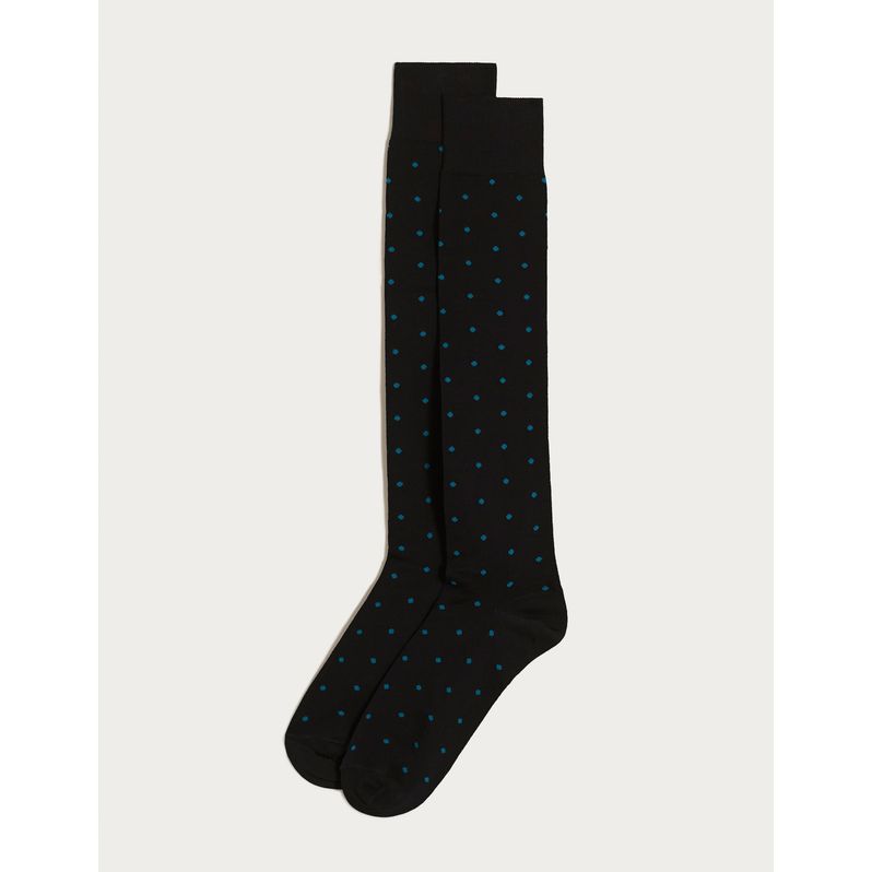 Lange schwarze Socken mit Tupfen – Daily