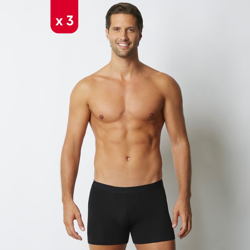 Multipack tre boxer in cotone tinta unita New Simply
