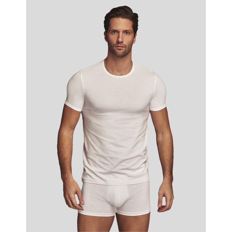 Maglia girocollo a maniche corte in Modal Basic