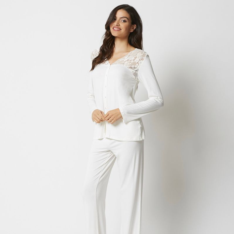 Long-sleeve pyjamas with front opening - PRIMULA