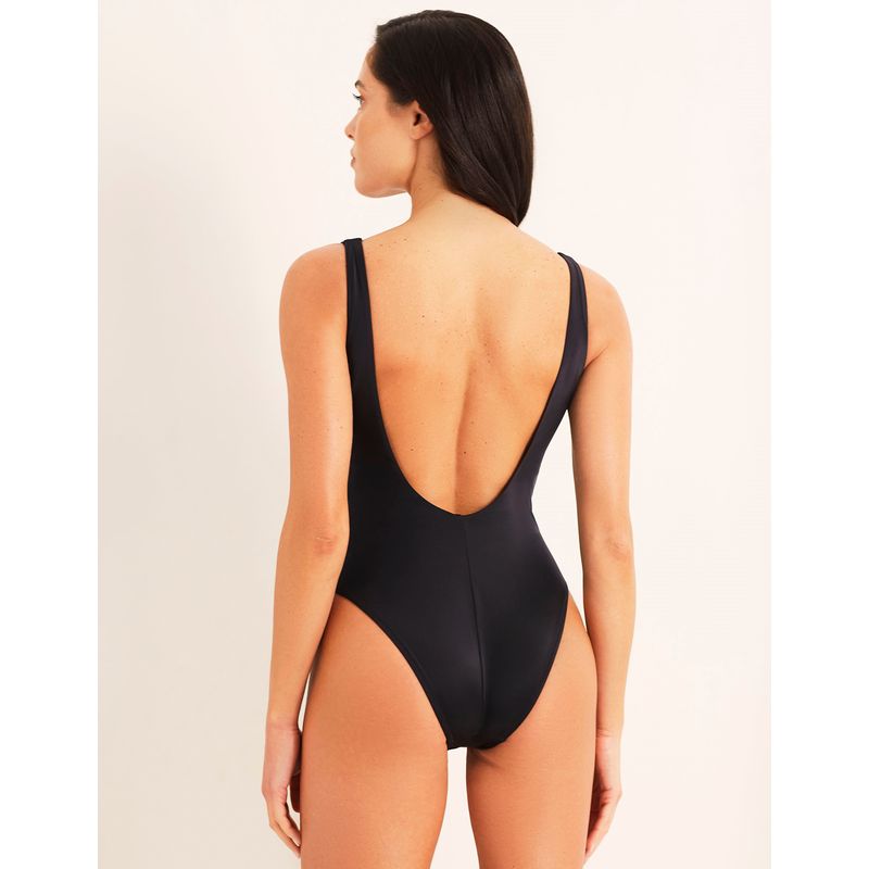 ファッション Preformed One-piece Black Fabric Crossing swimsuit Clothing