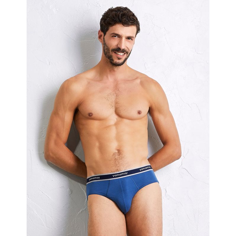 Slip tinta unita in jersey elasticizzato con elastico a contrasto New Fashion Color