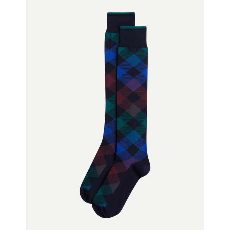 Calze lunghe blu a quadri - Daily