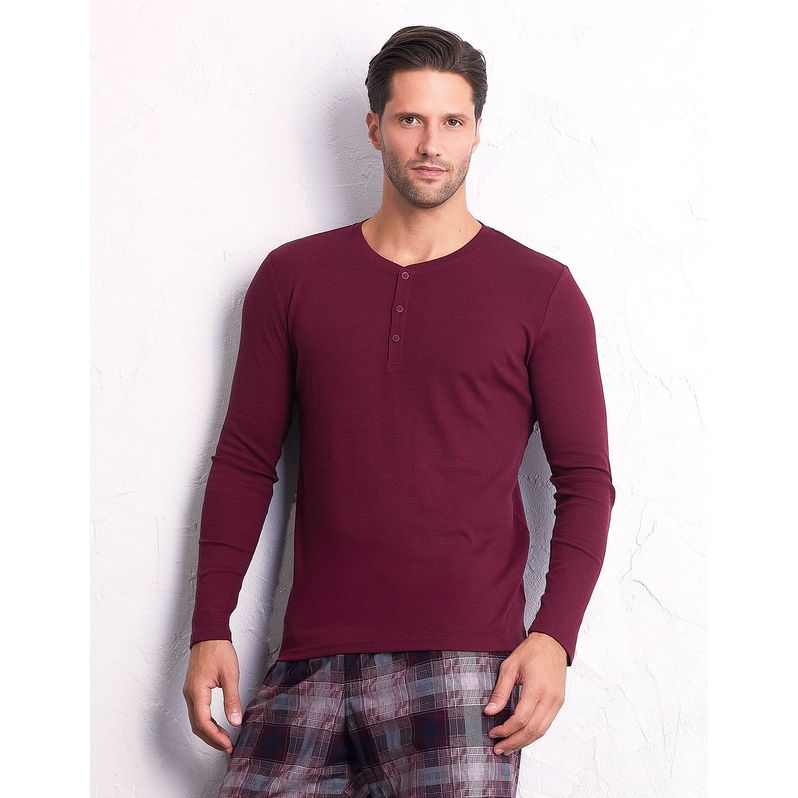 Maglia a girocollo con manica lunga a costine Mix & Match