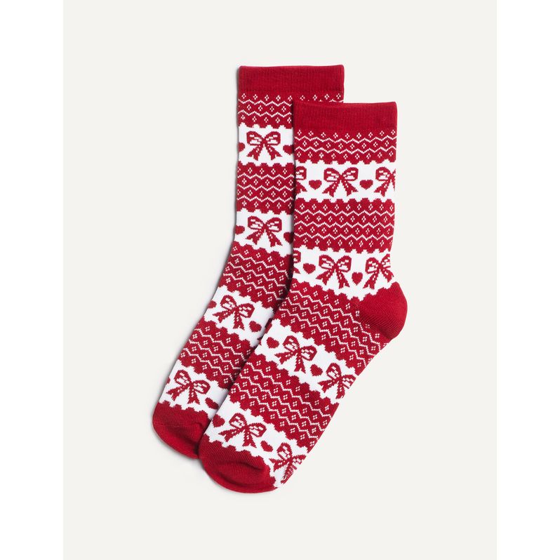 Calze corte natalizie in maglia Mix & Match