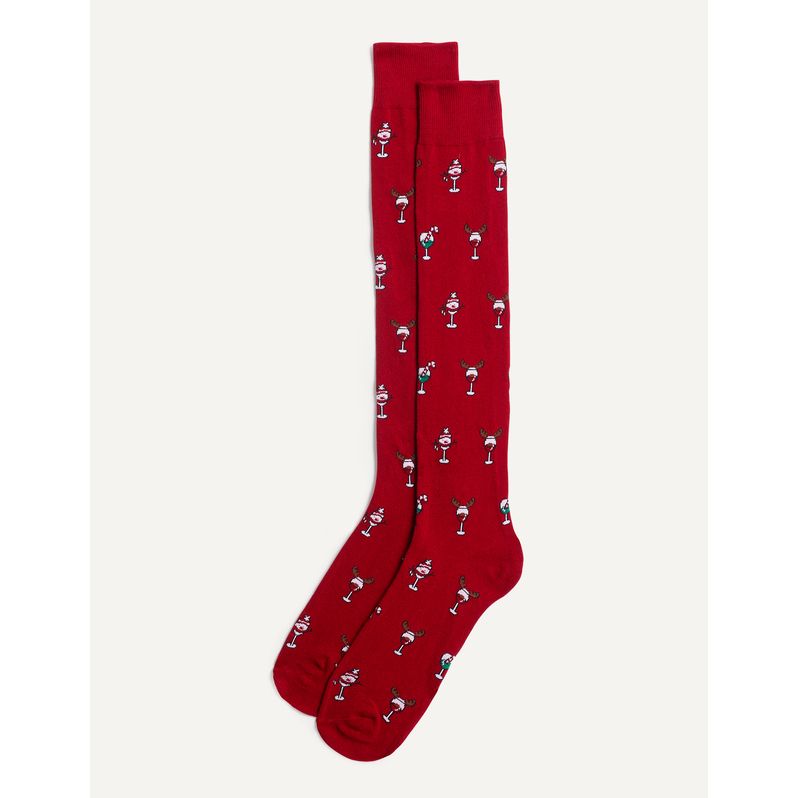 Calze lunghe natalizie in maglia Hello Xmas