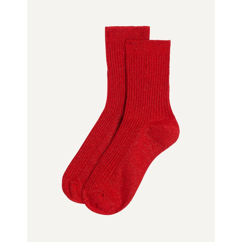 Calze corte rosse in maglia Mix & Match