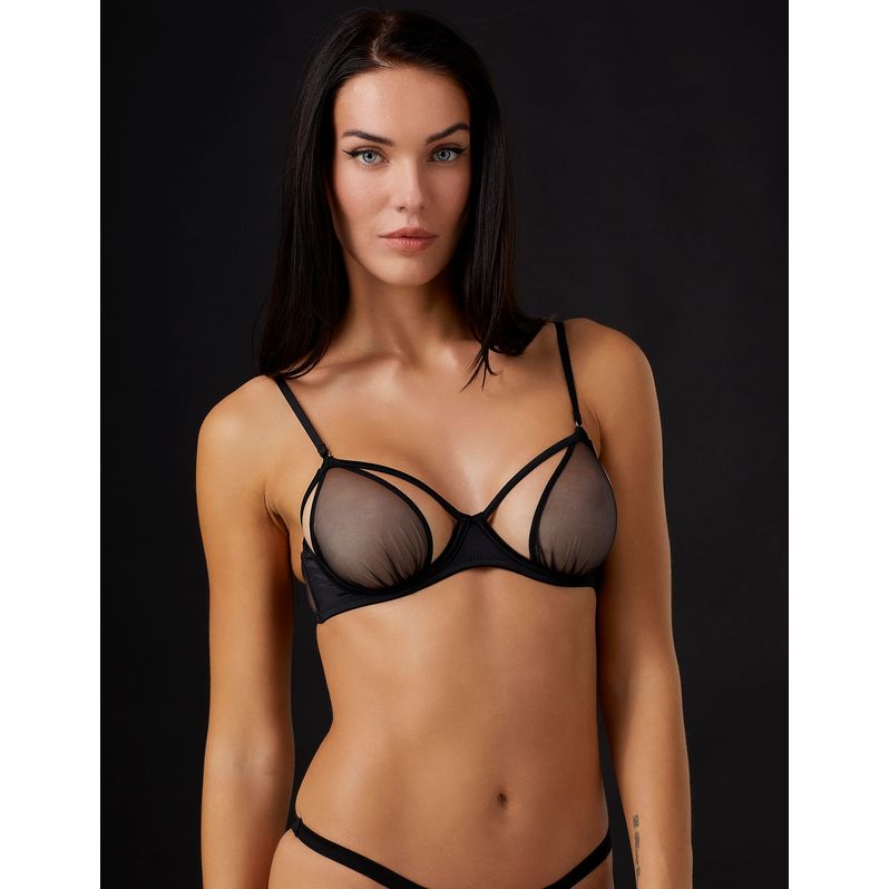 Carioca senza imbottitura in microfibra e tulle Privé - Veil