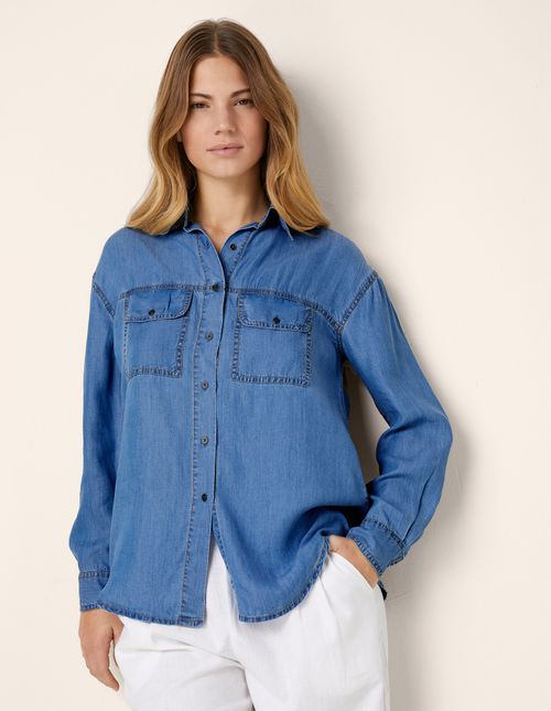 Camicia da donna a maniche lunghe Denim