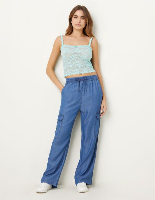 Pantalone lungo da donna cargo Denim