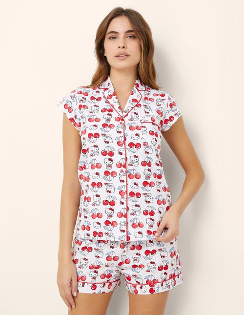 Pigiama corto da donna aperto Hello Kitty