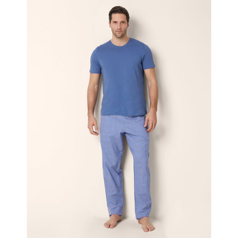 Pantalone lungo a quadri in tela di cotone Daily Pajamas