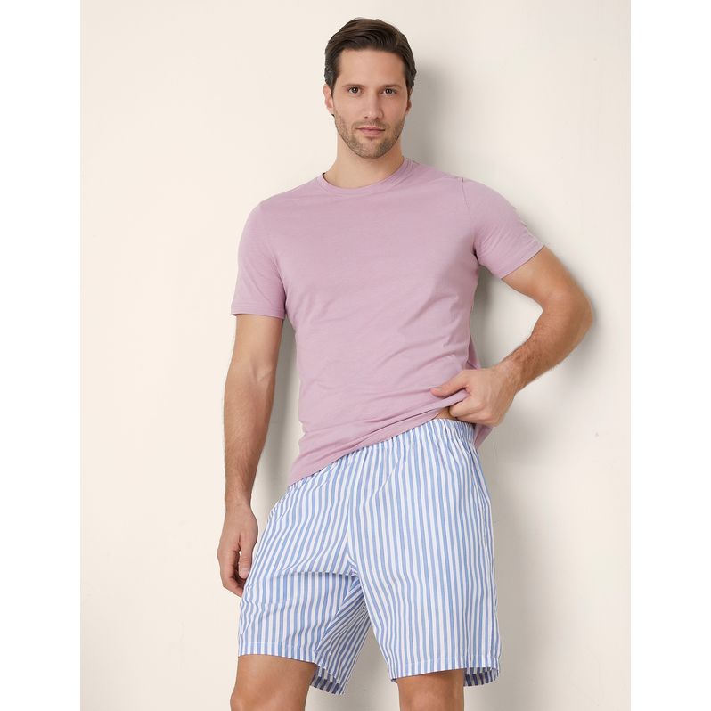 Bermuda a righe in tela di cotone Daily Pajamas