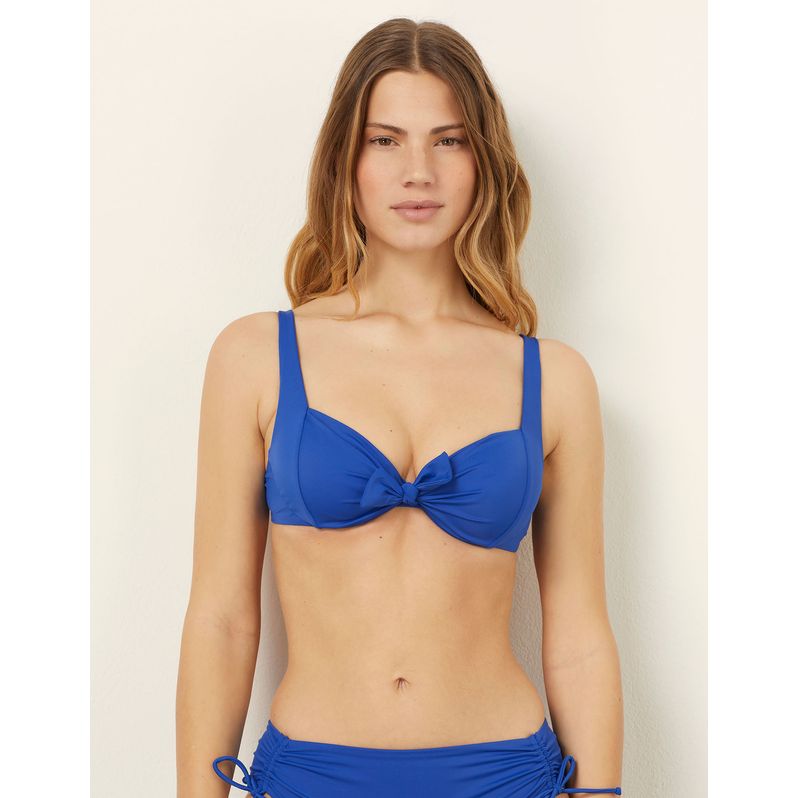 Balconcino costume in Fish Tale c/n coppe differenziate e fiocco Essentials
