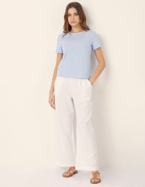 Pantalone lungo con pince Cotton Line