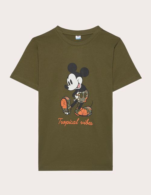 T-shirt da bambino verde militare Mickey Mouse