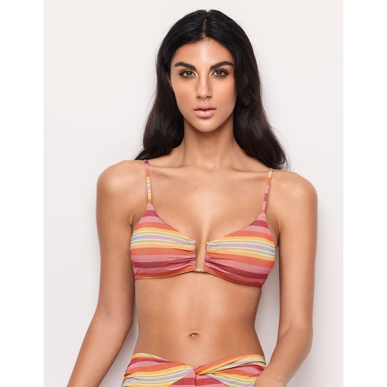 Women's padded bralette bikini top Stripes