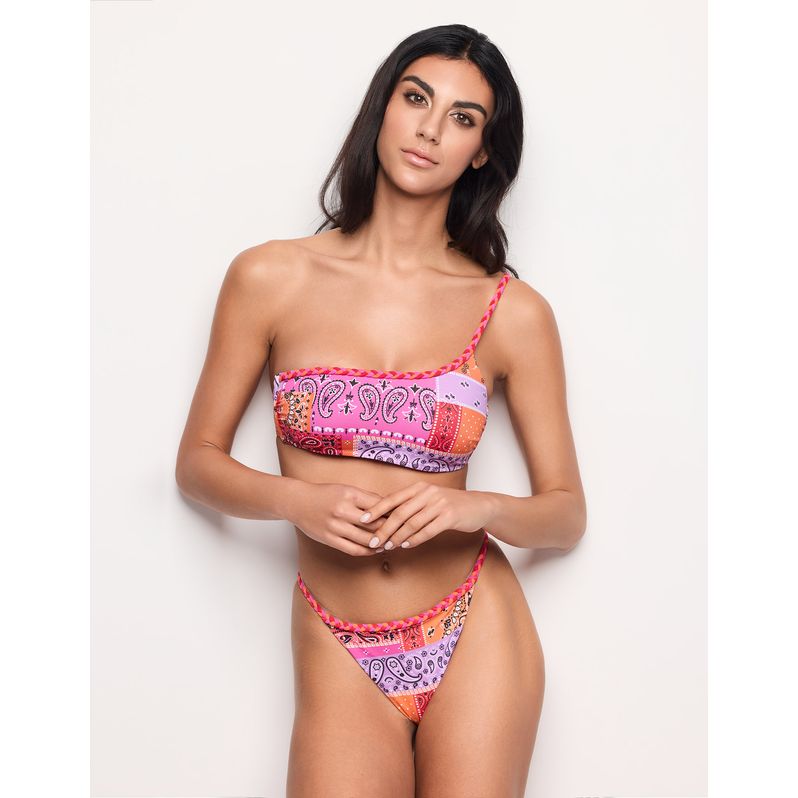 One-Shoulder-Bralette-Bikinioberteil Bandana