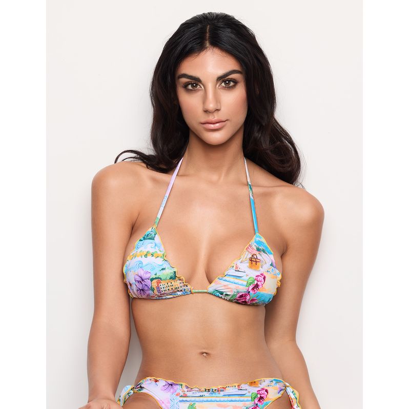 Sliding triangle bikini top with removable cups Alma II