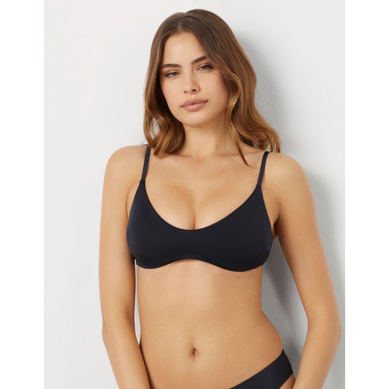 Bralette costume nera senza ferretto coppe estraibili Essentials