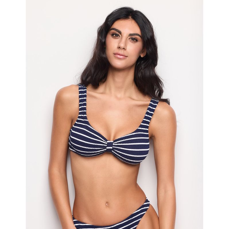 Frizzy striped bralette bikini top