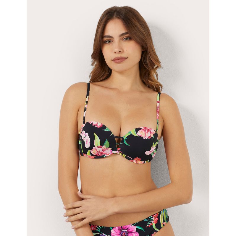 Costume push up a fascia con stampa floreale Marianna