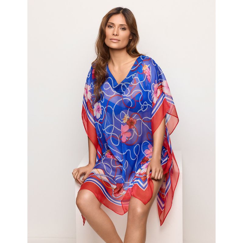 Poncho copricostume con corde bianche Marina