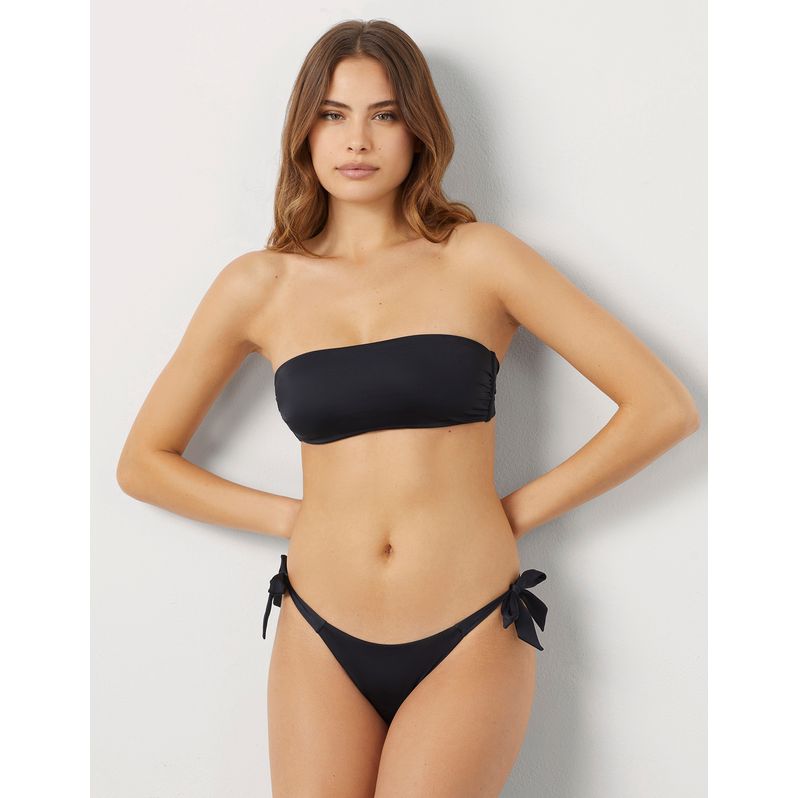 Brasiliana del costume nera con fiocchi laterali Essentials