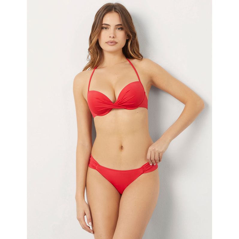 Slip del costume rosso classico in microfibra Essentials
