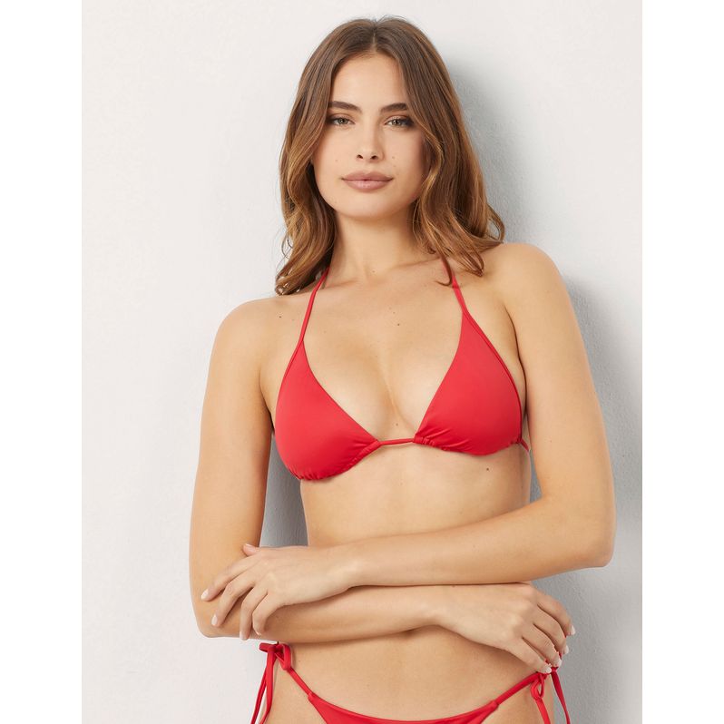 Triangolo costume scorrevole rosso senza ferretto coppe estraibili Essentials