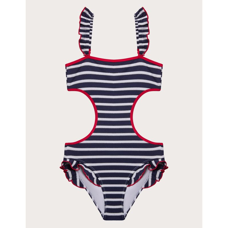 Costume intero da bambina a righe Sailor