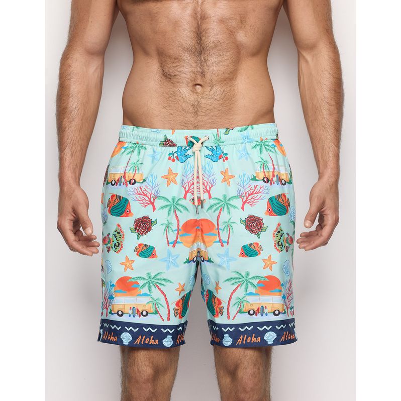 Costume boxer lungo Tropical